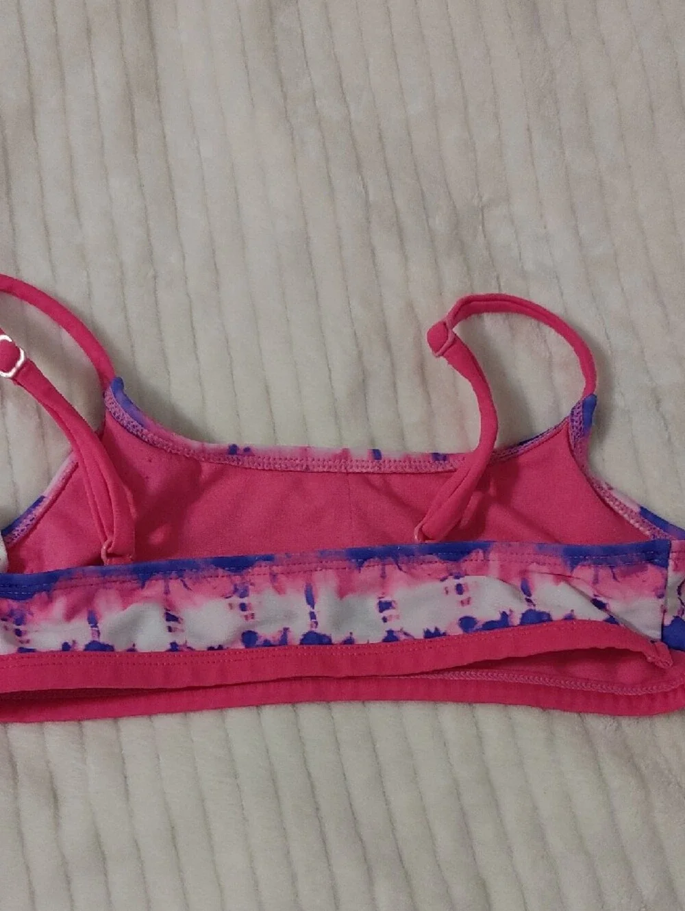 Justice Pink & Purple Tie-Dye Girls Swim Top